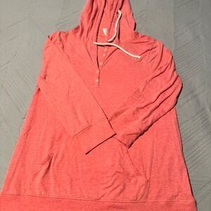 Coral Hooded Pullover